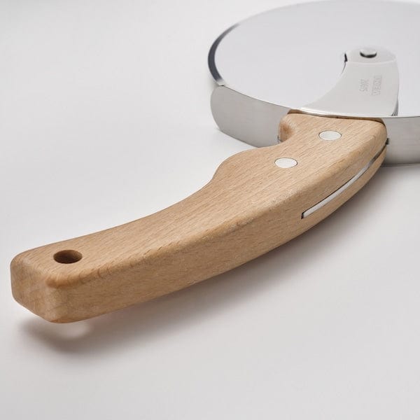 Ikea GRILLTIDER - Pizza cutter wheel, stainless steel/beech,22 cm