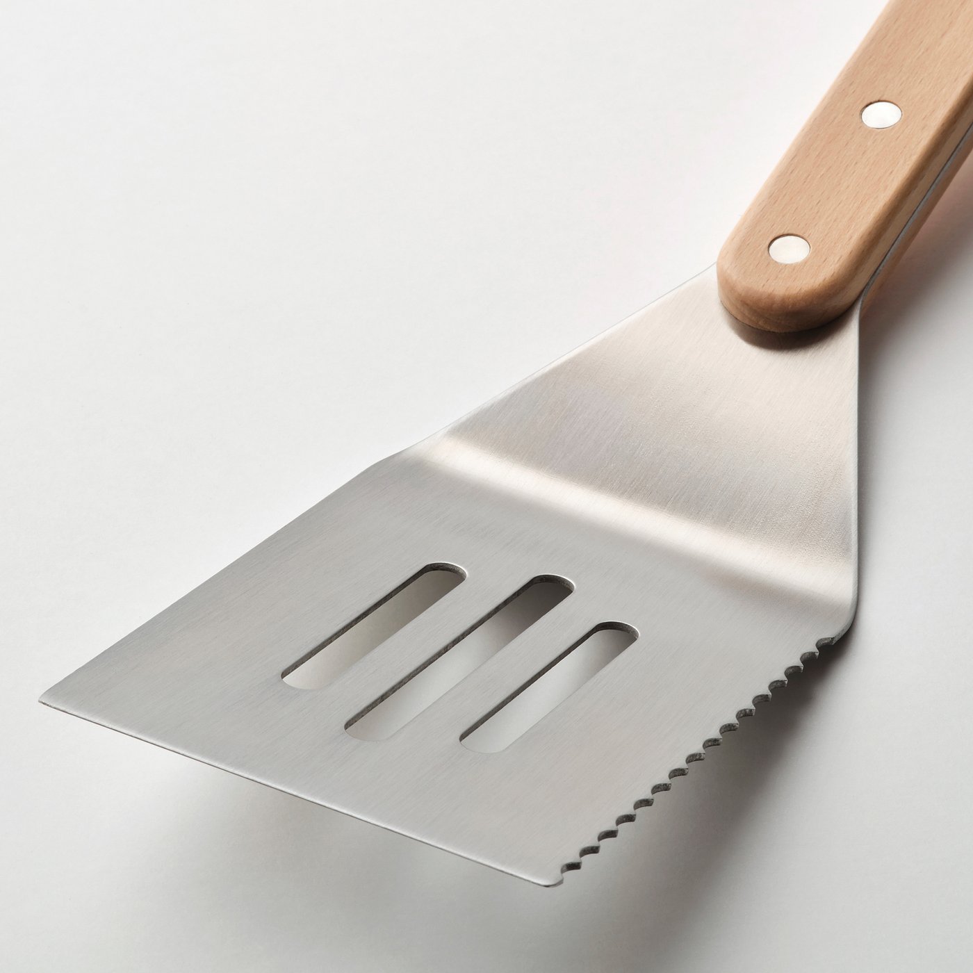 GRILLTIDER 3-piece barbecue tools set, stainless steel/beech