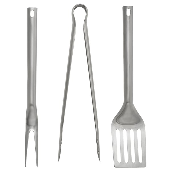 GRILLTIDER - GRILLTIDER 3-piece barbecue tools set, stainless steel