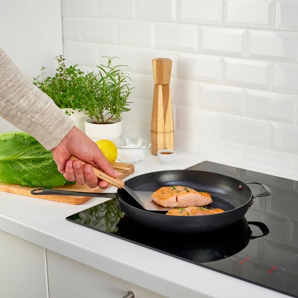 GRILLTIDER - GRILLTIDER Hamburger turner, stainless steel/beech, 30 cm