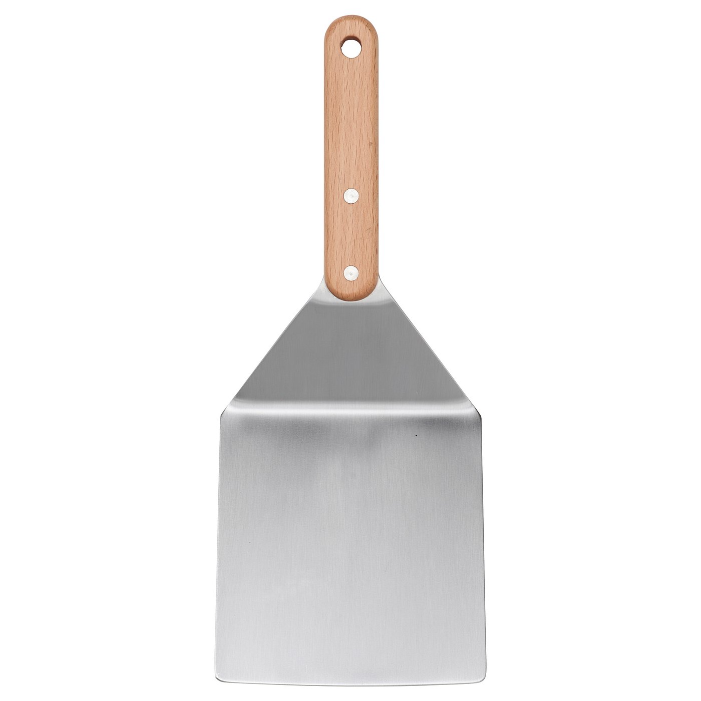 GRILLTIDER hamburger turner, stainless steel/beech, 30x12 cm