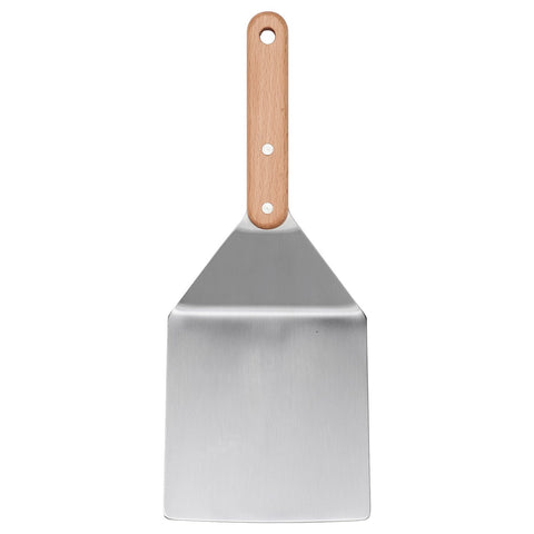 GRILLTIDER hamburger turner, stainless steel/beech, 30 cm