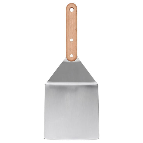 GRILLTIDER hamburger turner, stainless steel/beech, 30x12 cm