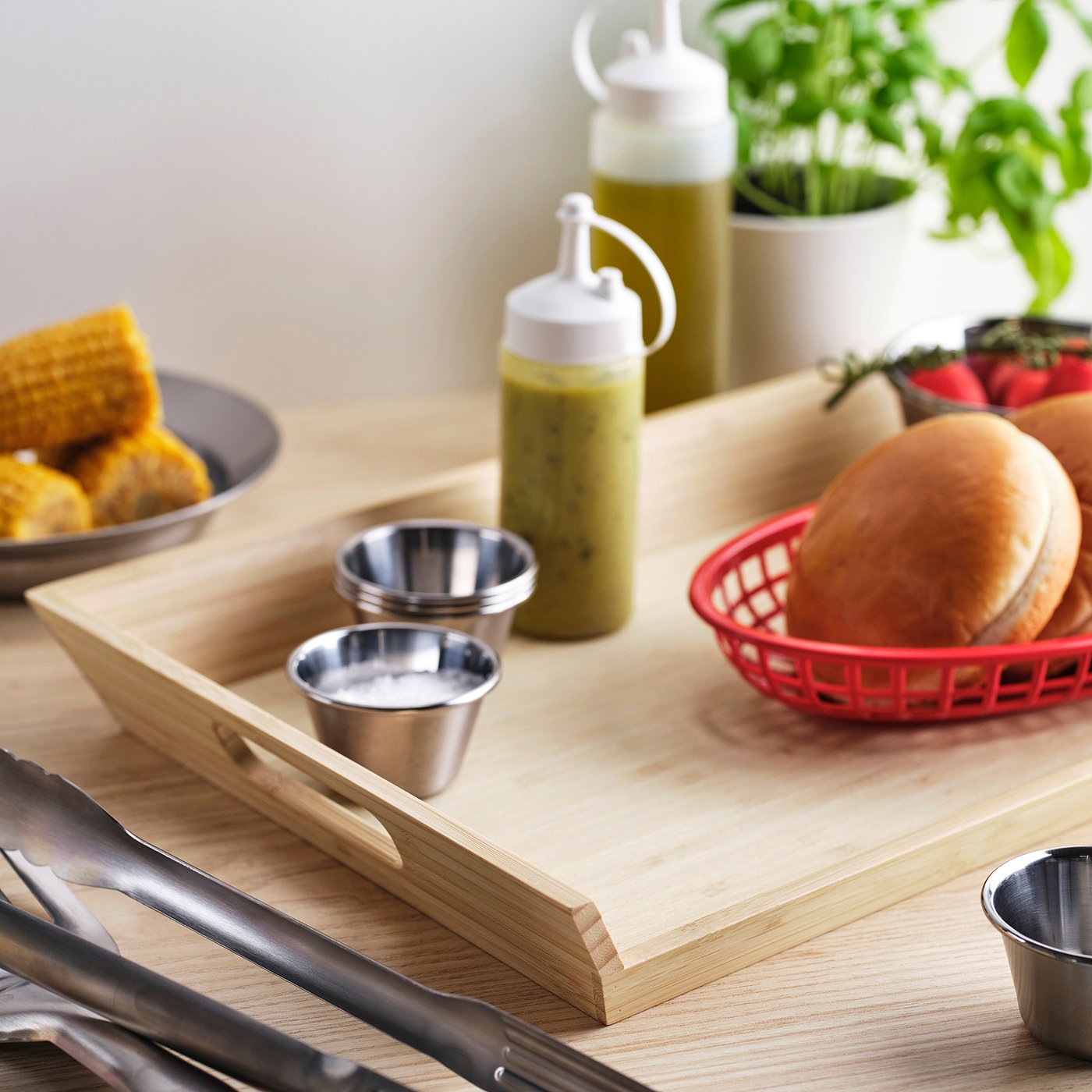 GRILLTIDER tray, bamboo, 50x29.5 cm