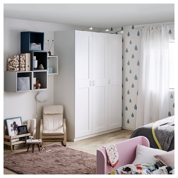 GRIMO door with hinges, white, 50x195 cm