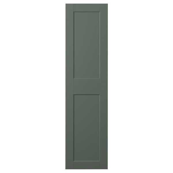 GRIMO door with hinges, grey-green, 50x195 cm
