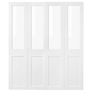 Ikea GRIMO - Pair of sliding doors, glass/white, 200x236 cm
