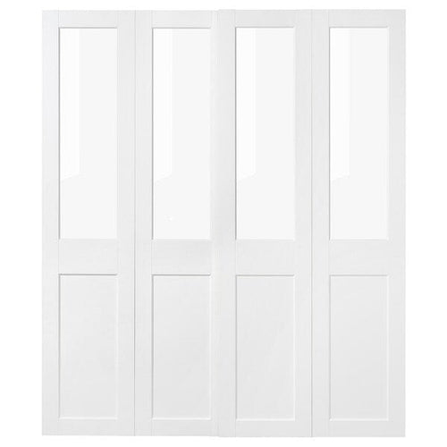 GRIMO - GRIMO Pair of sliding doors, glass/white, 200x236 cm