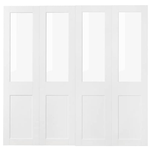 GRIMO - GRIMO Pair of sliding doors, glass/white, 200x201 cm