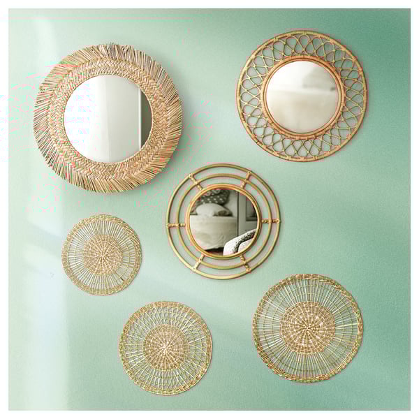 GRINSBOL - GRINSBOL Mirror, rattan, 55 cm