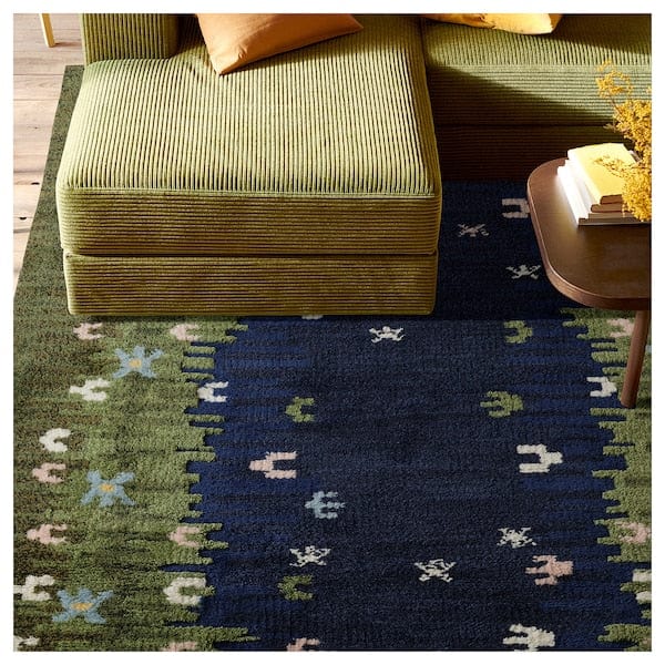 Ikea GRODDSVINGEL - Rug, low pile, multicolour/handmade, 170x240 cm