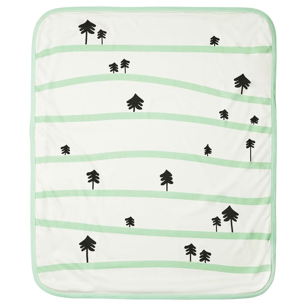 GRÖNFINK blanket, green/tree pattern, 80x100 cm