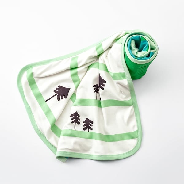 Ikea GRÖNFINK - Blanket, green/tree pattern, 80x100 cm
