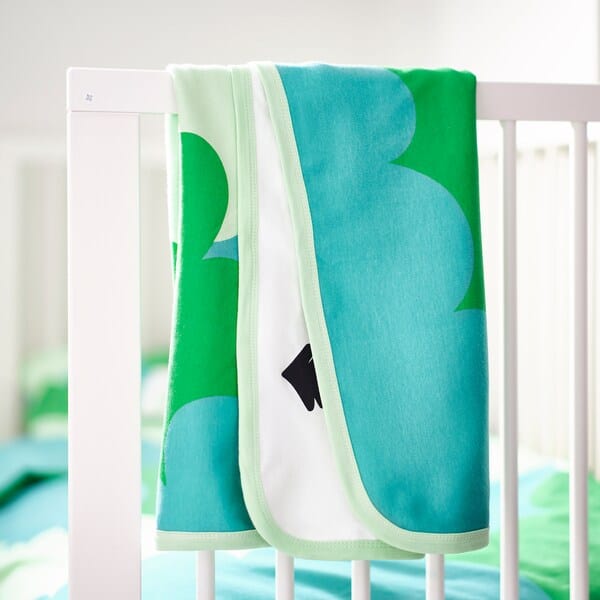 Ikea GRÖNFINK - Blanket, green/tree pattern, 80x100 cm