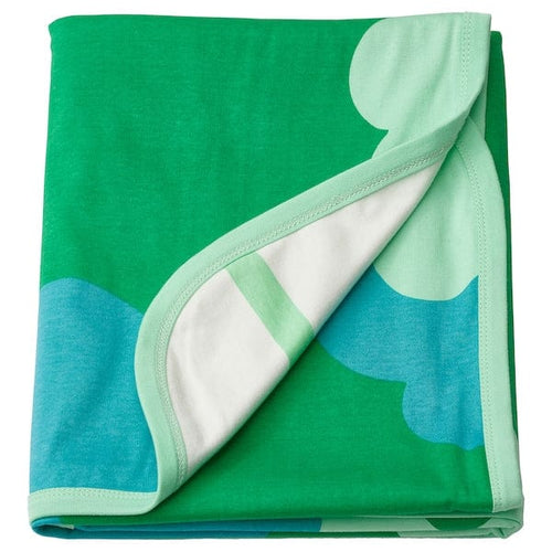 GRÖNFINK blanket, green/tree pattern, 80x100 cm