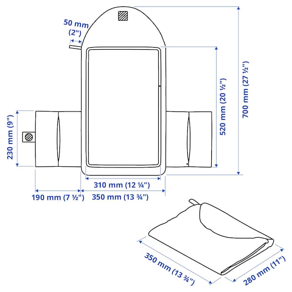 Ikea GRÖNFINK - Babycare mat, foldable/green, 70x35 cm