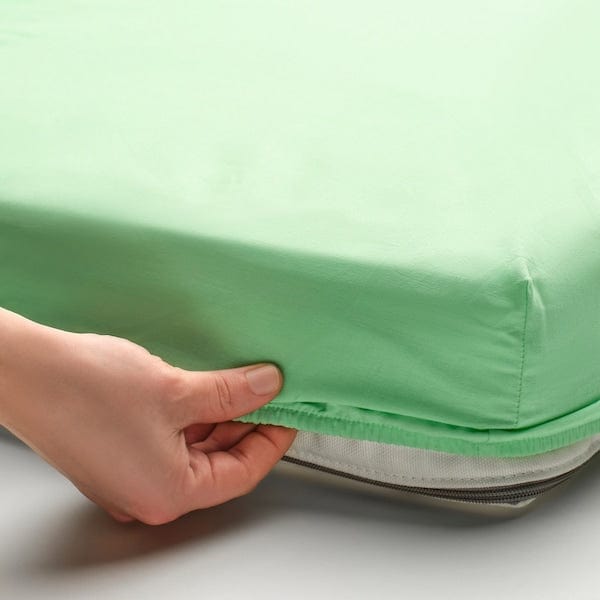 Ikea GRÖNFINK - Cot linen set, 3 pieces, green/turquoise,60x120 cm