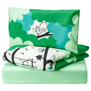 Ikea GRÖNFINK - Cot linen set, 3 pieces, green/turquoise,60x120 cm