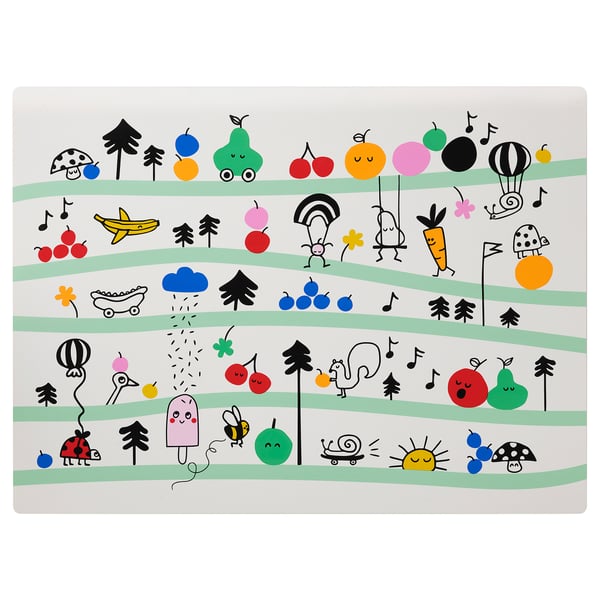 GRÖNFINK place mat, multicolour, 30x40 cm