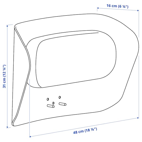 Ikea GRÖNFJÄLL - Headrest, Letafors grey/black