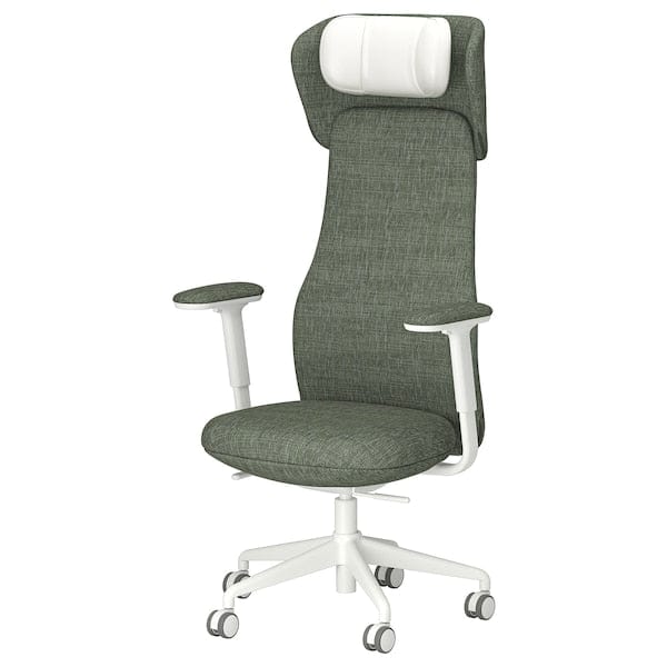 Ikea GRÖNFJÄLL - Headrest, Letafors grey-green/white