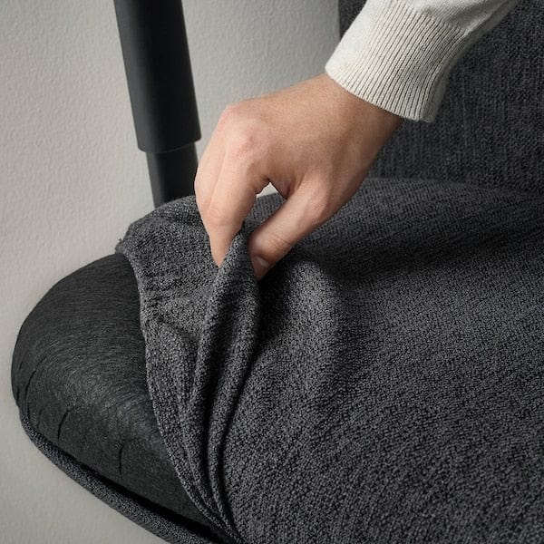 Ikea GRÖNFJÄLL - Office chair with armrests, Letafors grey/black