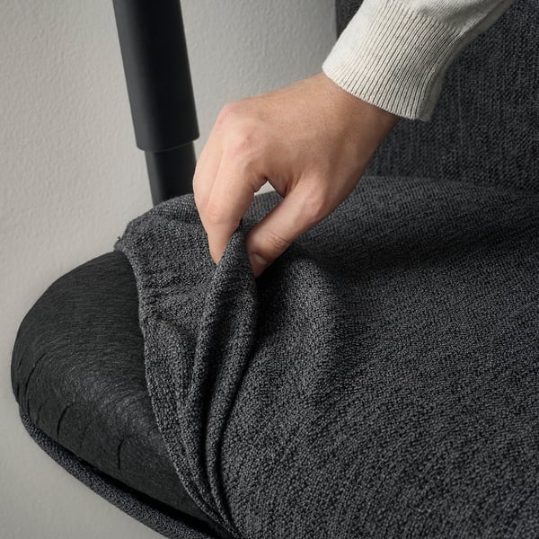 GRÖNFJÄLL office chair with armrests, Letafors grey/black, 71 cm