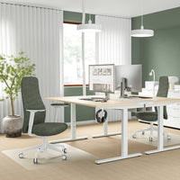 GRÖNFJÄLL - Office chair with armrests, Letafors grey-green/white