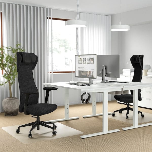 Ikea GRÖNFJÄLL - Office chair/armchair/headrest, Letafors grey/black