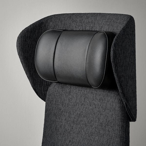 Ikea GRÖNFJÄLL - Office chair/armchair/headrest, Letafors grey/black