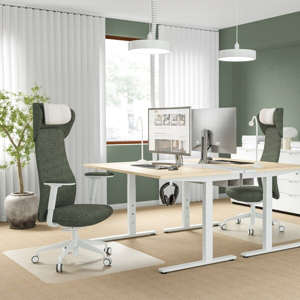 GRÖNFJÄLL - Office chair/armchair/headrest, Letafors green/white