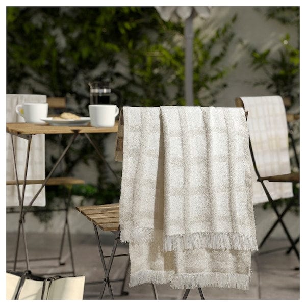 Ikea GRÖNKNAVEL - Plaid, beige/checkered, 180x120 cm