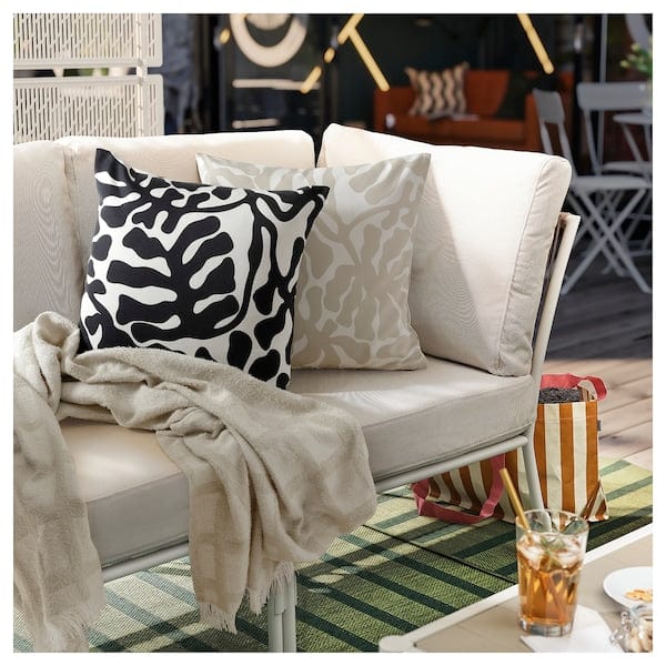 Ikea GRÖNKNAVEL - Plaid, beige/checkered, 180x120 cm
