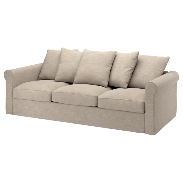 GRÖNLID cover for 3-seat sofa, Hillared beige, 247 cm