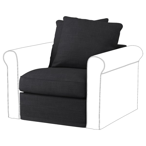 GRÖNLID cover for 1-seat section, Hillared anthracite