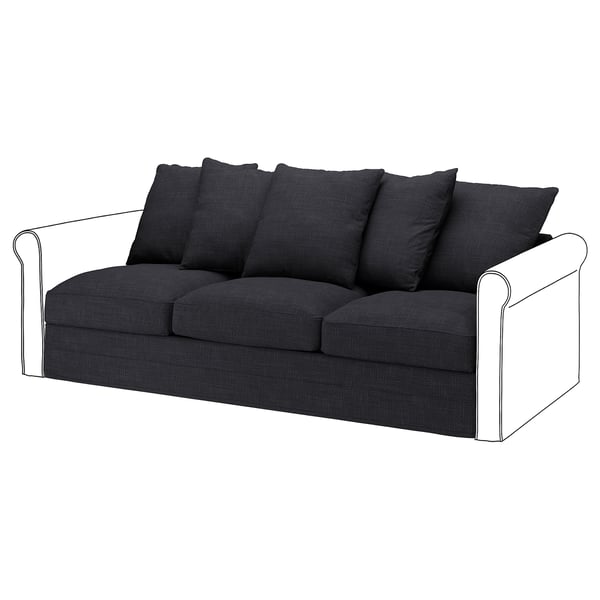 GRÖNLID cover for 3-seat section, Hillared anthracite
