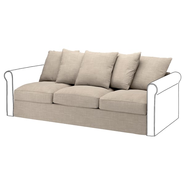 GRÖNLID cover for 3-seat section, Hillared beige