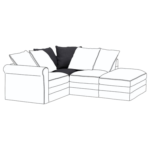 GRÖNLID cover for corner section, Hillared anthracite