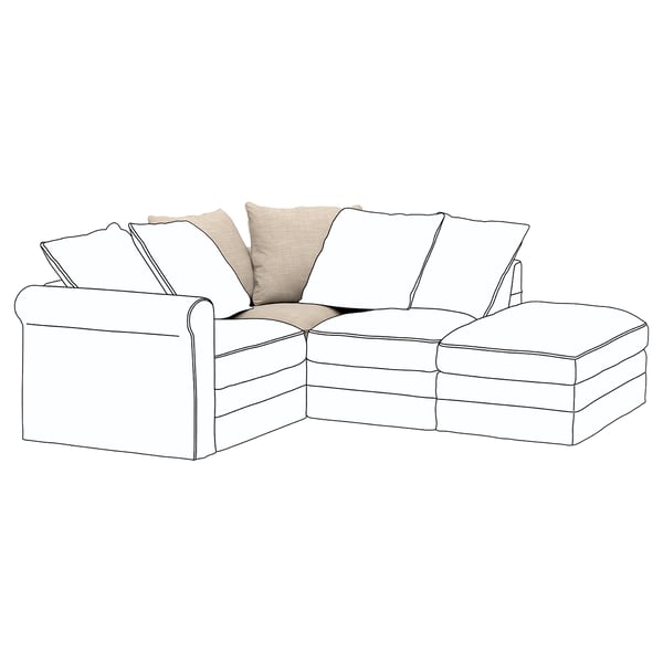 GRÖNLID - Corner element cover, Hillared beige ,