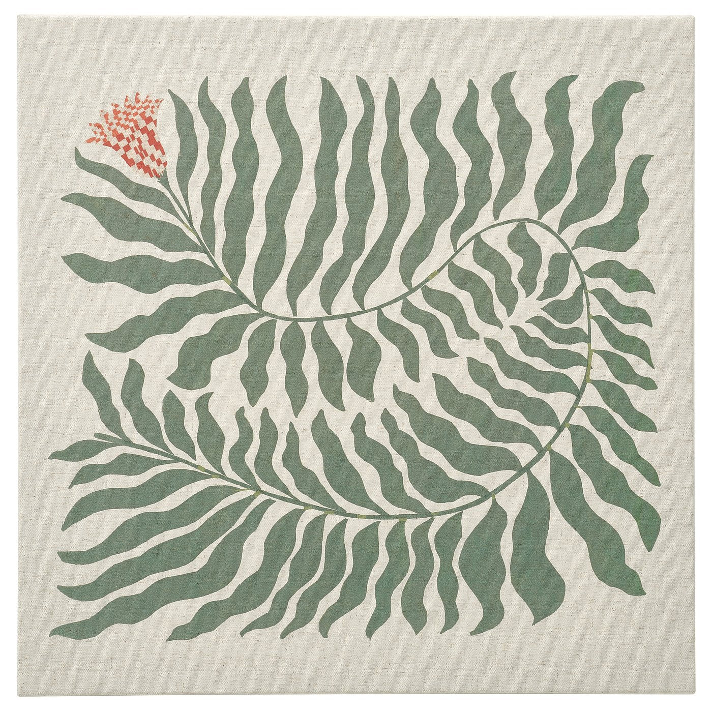 GRÖNMES picture, checkered flower, 56x56 cm