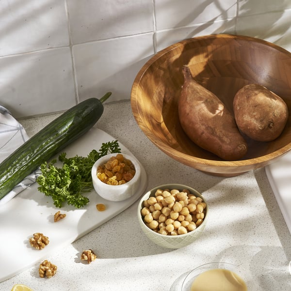GRÖNSAKER serving bowl, bamboo, 28 cm
