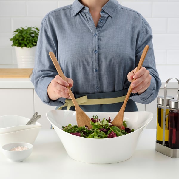 GRÖNSAKER - 2-piece salad servers set, bamboo