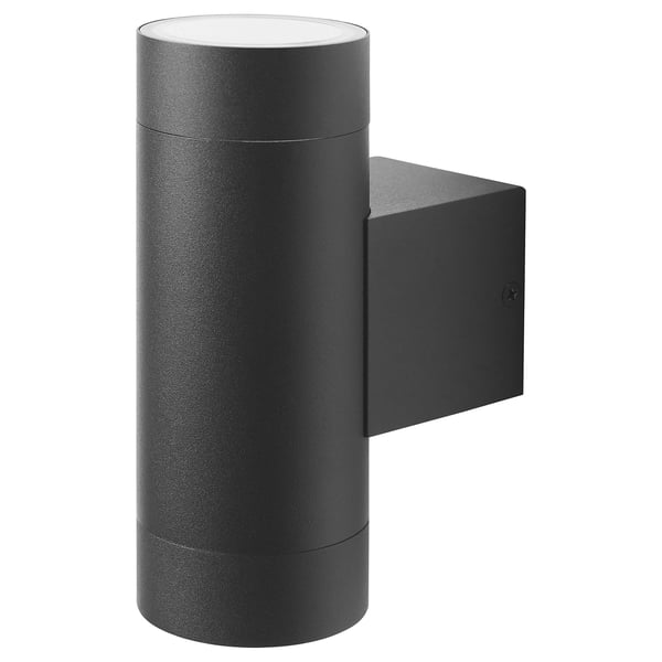 GRÖNSPRÖT wall up/downlighter, wired-in, outdoor black, 16 cm