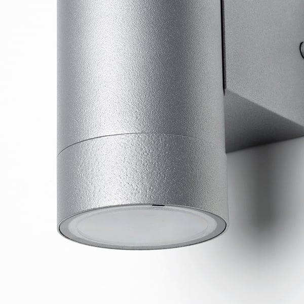 GRÖNSPRÖT wall lamp, wired-in installation, outdoor aluminium-colour, 6 cm