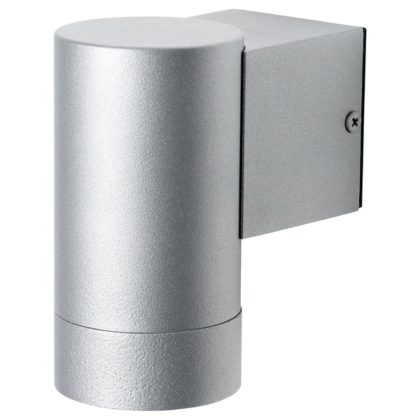 GRÖNSPRÖT wall lamp, wired-in installation, outdoor aluminium-colour, 6 cm