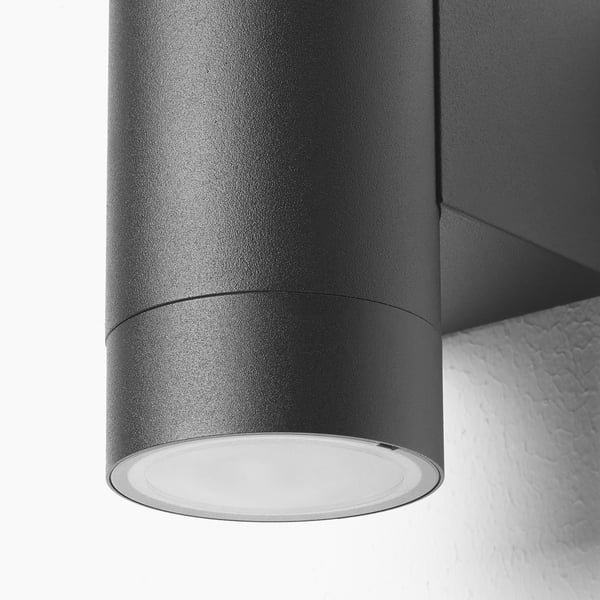 GRÖNSPRÖT wall lamp, wired-in installation, outdoor black, 6 cm