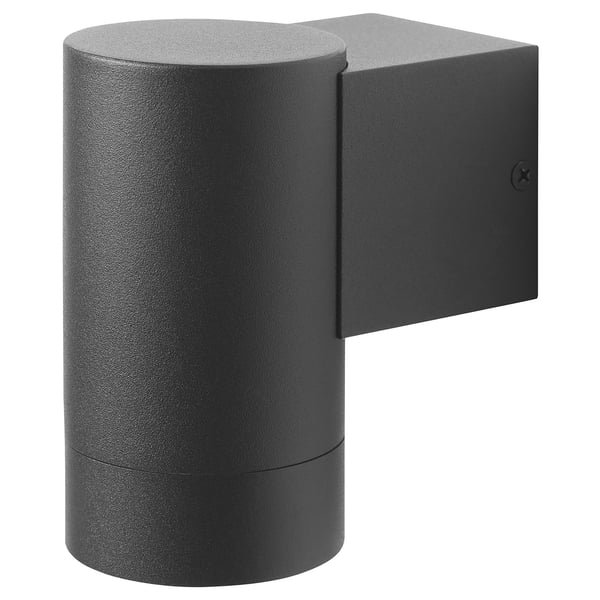 GRÖNSPRÖT wall lamp, wired-in installation, outdoor black, 6 cm