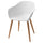 GRÖNSTA chair with armrests, in/outdoor, white/light brown/wood, 59x78x49 cm