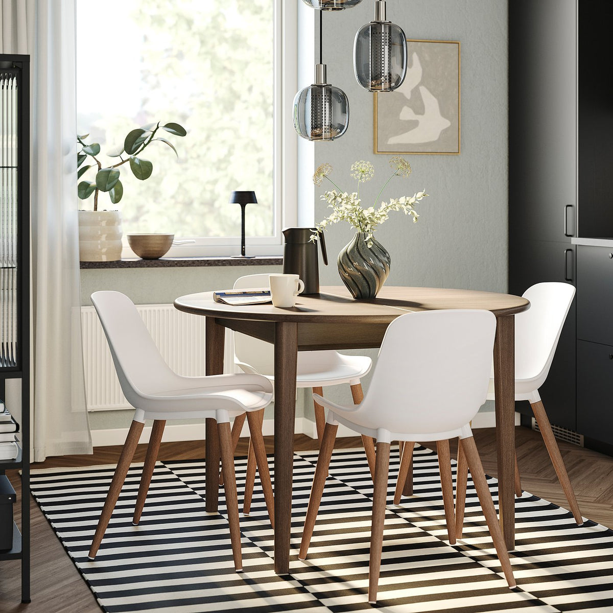 GRÖNSTA chair, in/outdoor white/light brown/wood, 54x79x48 cm