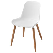 GRÖNSTA chair, in/outdoor white/light brown/wood, 54x79x48 cm